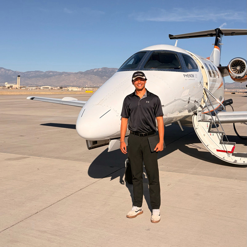 JD on the ramp with a Phenom 100